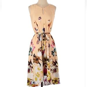 Simply Vera Vera Wang Peach Floral Midi Dress